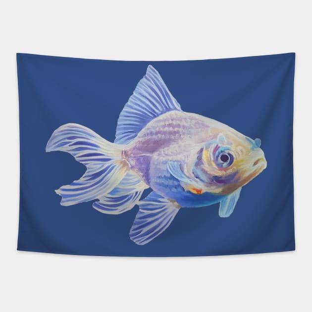 White Goldfish - fish painting (no background) Tapestry by EmilyBickell