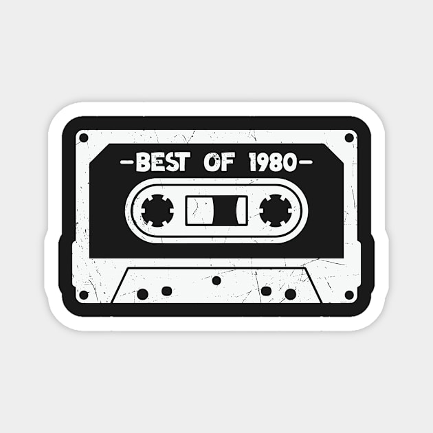 Best of 1980 Retro Cassette Tape 1980 Birthday Magnet by SLAG_Creative