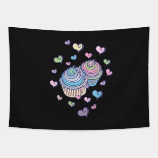 I heart Cupcakes Pattern Tapestry