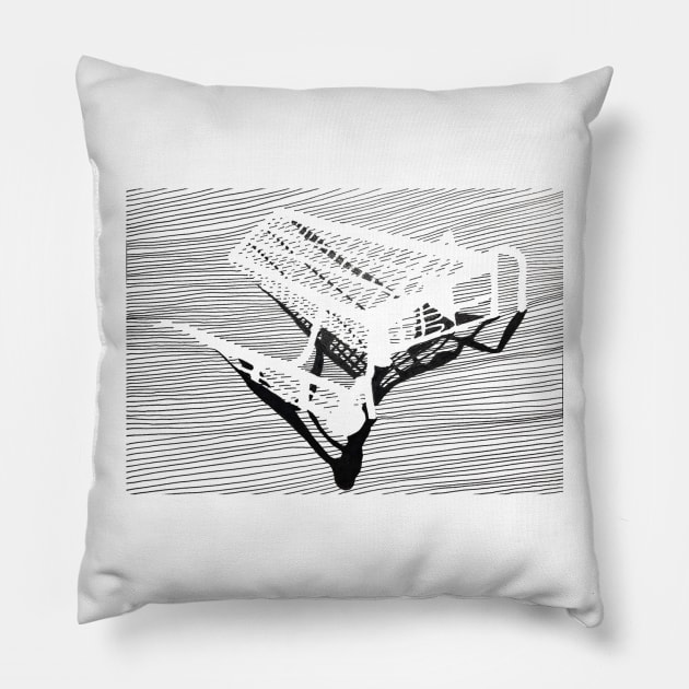 Sinking Shopping Cart Pillow by NorthOfLongIsland