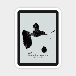 Guadeloupe France Island Map dark Magnet