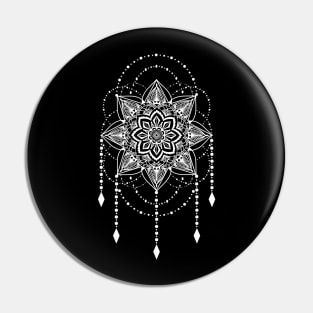 White flower mandala Pin