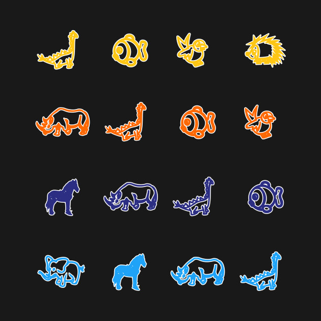 Retro styled Animals by CuratedlyV