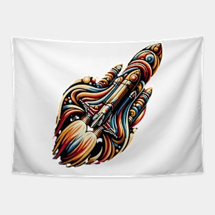 Cosmic Blaze: Abstract Artistry of NASA's Rocket Tapestry