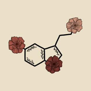 Floral Serotonin Molecule T-Shirt