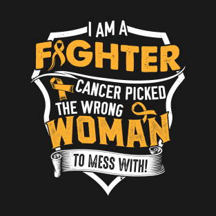 I Am a Fighter- Appendix Cancer Awareness Support Ribbon T-Shirt