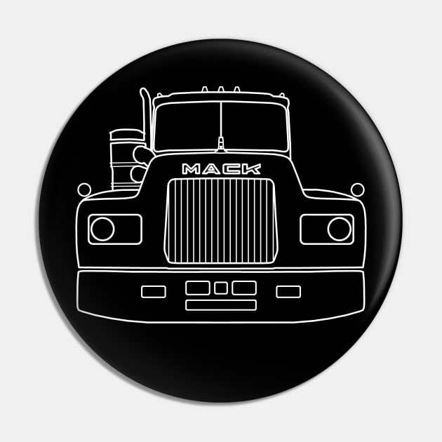 Classic American big rig semi truck outline graphic (white) Pin by soitwouldseem