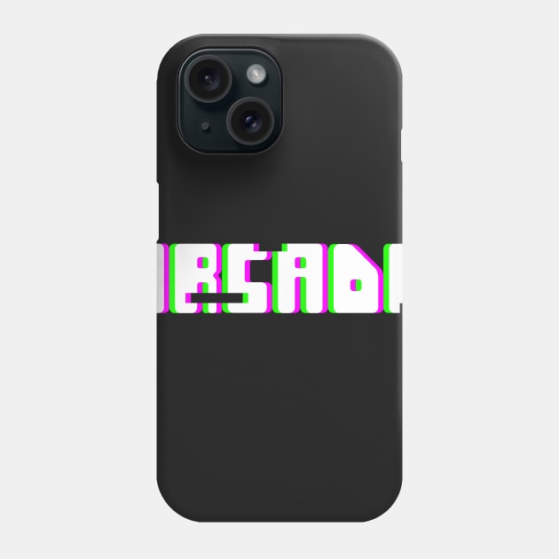 Retro Glitch ARCADE Text Phone Case by MeatMan