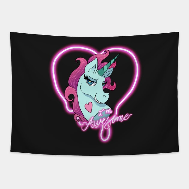 Unicorn, Pony head Tapestry by Iblue