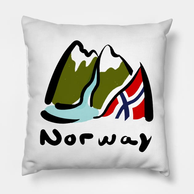 Norway logo design Pillow by covostudio