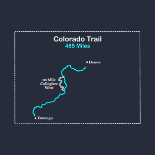 Route Map of the Colorado Trail for Hikers T-Shirt