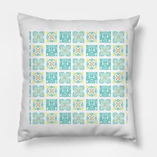 Portuguese blue tile pattern Pillow