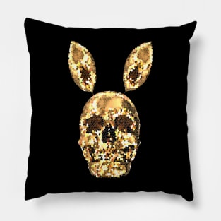 Golden Magic SKULL Rabbit Diamond Edition | Missing Tooth Acid Bunny Skull Psychedelic POPART & Design by Tyler Tilley (tiger picasso) Pillow