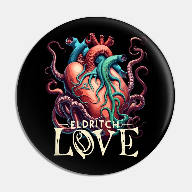 Lovecraft Monster Eldritch Love Cthulhu Heart Pin by Vermilion Seas