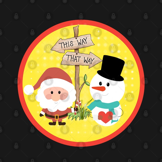 Christmas Santa & SnowMan This Way by holidaystore