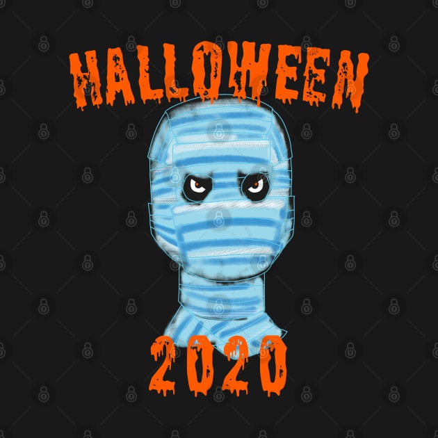 Halloween 2020 Mummy Face Mask by okpinsArtDesign