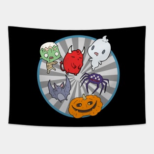 Retro Vintage Halloween. Little Boo Crew. Crazy Stripes and Vortex Style Tapestry