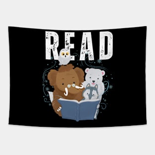 Animals Reading Book kids - kids reading Tapestry