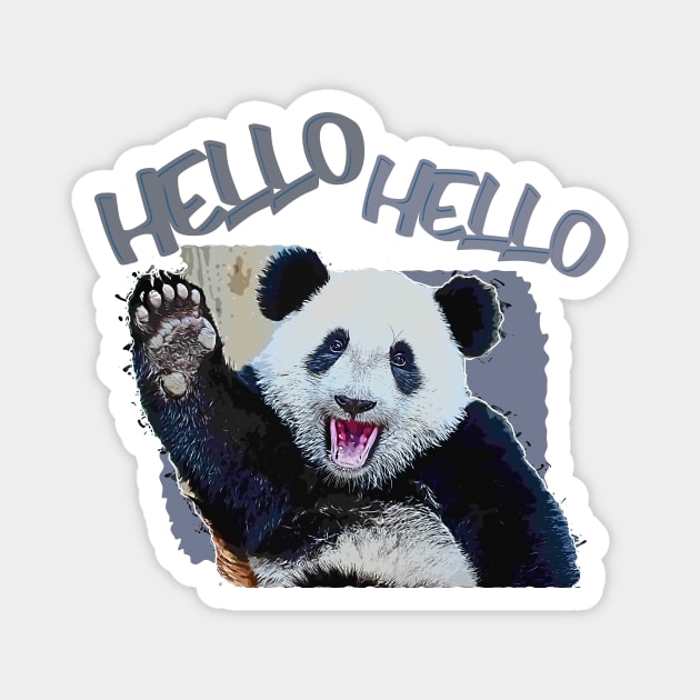 Hello, Hello Panda Magnet by FurryBallBunny