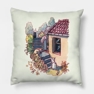 Stairs to the garden Pillow