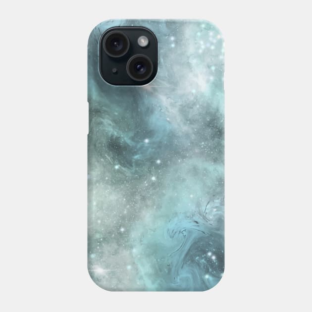 Blue Green Grey Star Nebula Space Galaxy Universe Phone Case by jodotodesign