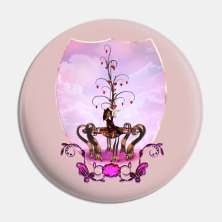 Little fairy with valentine tree with hearts Pin