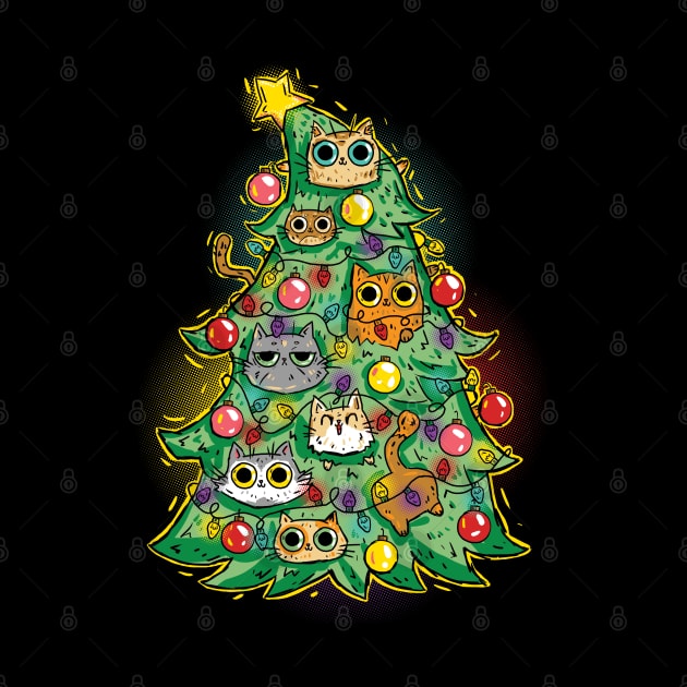 Christmas Tree Cats by Norse Dog Studio