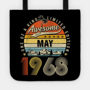 Awesome Since May 1968 Vintage 55th Birthday Tote