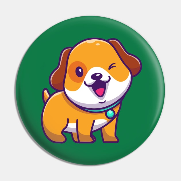 Cute Dog Wink Eye Cartoon Pin by Catalyst Labs