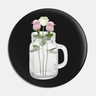 Roses in Mason Jar with Handle Pin