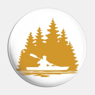 Kayaker Lake Life Silhouette Pin