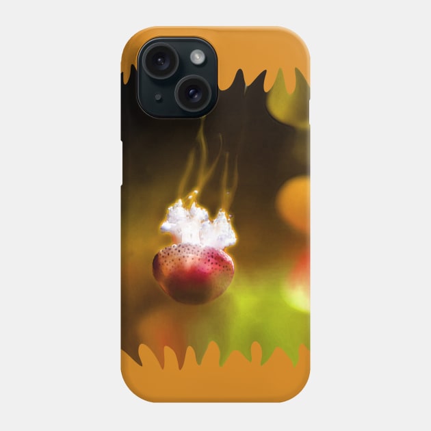 Jellyfish Through the Raging Fire Phone Case by distortionart