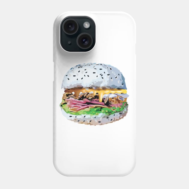 Sushi Burger Burgushi Food Fad Meme Hamburger Phone Case by alltheprints