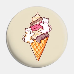 Cute Cat Ice Cream Pin