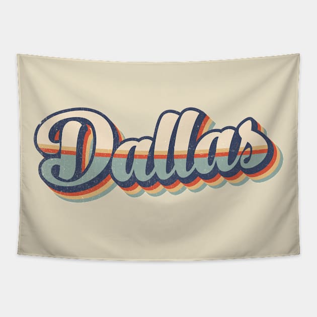 Dallas // Retro Vintage Style Tapestry by Stacy Peters Art