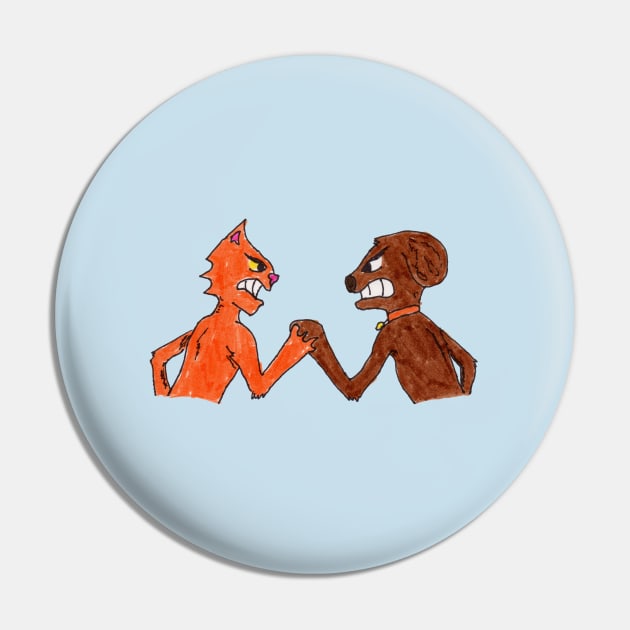 Pet Arm Wrestling Pin by ConidiArt