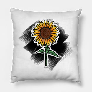 Sunflower Flora Vintage Japanese Brunch Minimalist Pillow