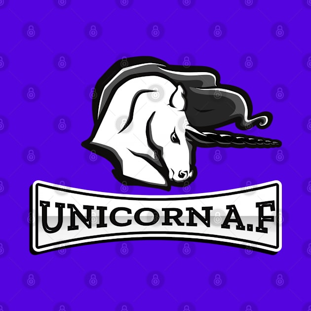 Unicorn AF, Funny Cute, Unicorn Gift, Unicorn Meme by Outrageous Tees