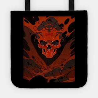 skull with lava Tote