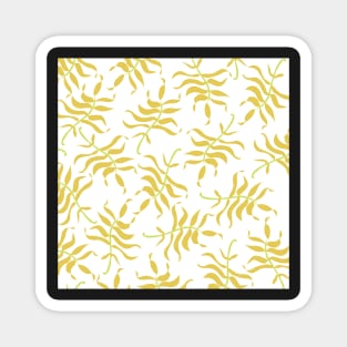 Elegant yellow leaf pattern Magnet