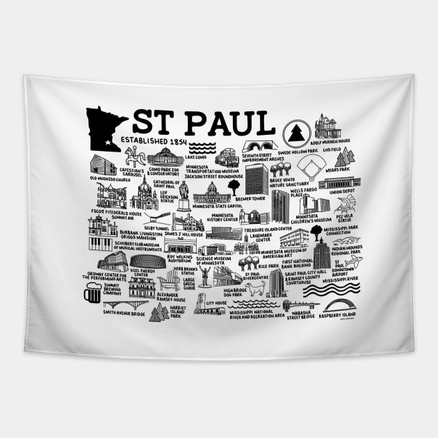 St Paul Map Tapestry by fiberandgloss