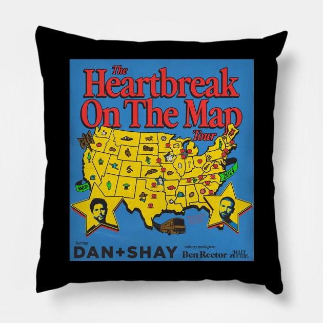 Dan + Shay the heartbreak on the map concert Pillow by mariacry