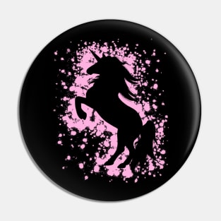 Rearing Pink Unicorn Silhouette Pin