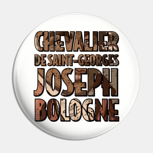 Chevalier de Saint-Georges Joseph Bologne Stencil portrait Pin