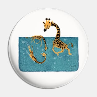 Deep Sea Giraffes orange Pin