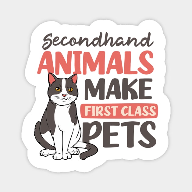 Cat Adoption Shirt | Secondhand Animals First Class Friends Magnet by Gawkclothing