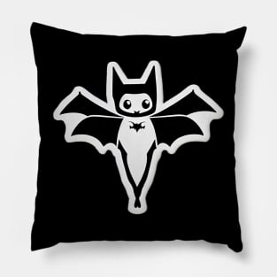 Fluttering Fantasies: A Delightfully Whimsical Bat Drawing to Steal Your Heart! Pillow