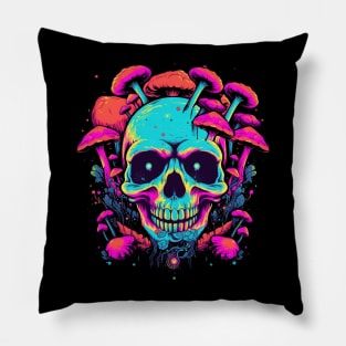 Skull and Mushrooms Pillow