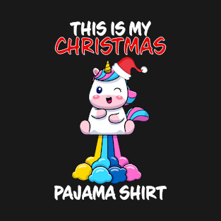 This Is My Christmas Pajama Unicorn Family Matching Christmas Pajama Costume Gift T-Shirt