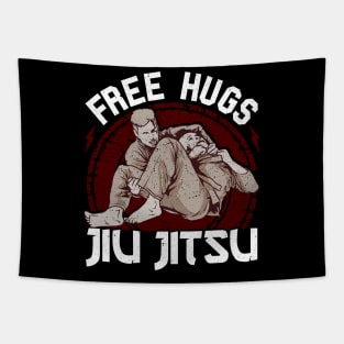 Funny Free Hugs Jiu Jitsu Pun BJJ Martial Arts Tapestry